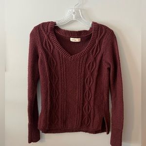 Hollister Maroon V-neck Sweater